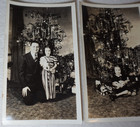 Father   Daughter Doll Christmas Tree Americana Vintage Original Photo Lot