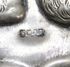 Antique Birmingham Sterling Silver Putti Cherub Vanity Hand Mirror