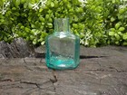 Old Rare Vintage Antique Civil War Aqua Color Octagon Shaped Inkwell Bottle
