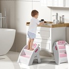 Anti-tip A-frame Durable Toddler Step Stool   Pink 2-step For Sink   Potty Use