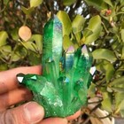 Aqua Aura Green Quartz Cluster Titanium Geode Quartz Crystal Mineral Specimens