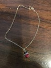 Red Ladybug Charm Anklet Ankle Bracelet 14k Gold Plated Sterling Silver