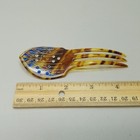 Vintage Art Deco Faux Tortoise Shell Blue Rhinestone Hair Comb 4 Inch