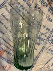 Vintage Pair Of Green Coca Cola Glasses 6 Inch Tall 16 Oz Libby Co Coke Glass