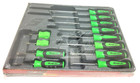 New Snap-on    Instinct Green Soft Handled 12pc Long Screwdriver Set Sgdxl120bg