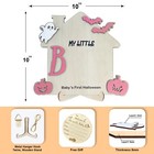 Personalized Pink Baby   s First Halloween Footprint Sign Wooden Art Newborn Stand