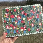 Vintage Christmas Cookie Tin Enesco Toy Soldier Apples   Candles