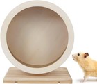 Small Pets Exercise Wheel Hamster Wooden Mute Running Spinner M  Beige 