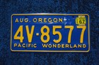 1967 Oregon Pacific Wonderland License Plate