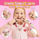 Kids Toys Bracelet Making Kit  Charms Jewelry Kit For Girls Kid Pink  Pink 