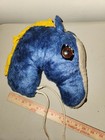 Vintage Blue Hobby Stick Horse Head Toy Stick Riding Cowboy Western - No Stick