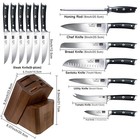 Shan Zu Kitchen Knife Set With Block 14-piece German Chef s Knife With Whetstone