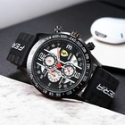 44mm Scuderia Ferrari Diver Chronograph Racing Red Silicone Strap Men s Watch