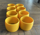 Vintage 70s Yellow Plastic Napkin Rings Set Of 8 Retro Dining Entertaining