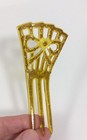 Vintage Celluloid Rhinestone Hair Comb Amber Butterscotch Color Faux Tortoise