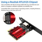 2 5gbps Pcie Ethernet Card Rtl8125 Chip Gigabit Lan Adapter For Desktop Windows