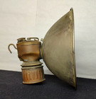 Antique Justrite Carbide Coal  Miner s Lamp Helmet Lantern Big Lens - Unmarked