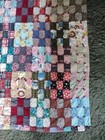 Vintage Colorful   Paisley Patchwork Quilt Hand Quilted 83 x65  Large   Heavy