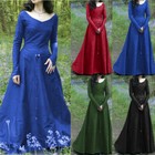 Women Medieval Renaissance Vintage Long Dress Gown Victorian Cosplay Costume