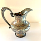 Vintage Simpson Hall Miller Co Silverplate Floral Pitcher   603 - 8 5 In Tall