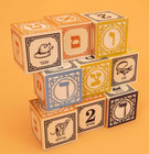 Uncle Goose Hebrew Blocks 28 Alphabet  Numbers  Animals Wood Handmade Usa New