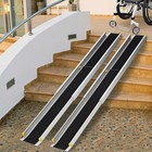 2pcs 6 8 Ft Telescopic Wheelchair Ramp Portable Aluminum Mobility Ramp 600 Lbs