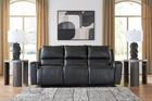 Luxury Genuine Top-grain Leather 3pc Sofa Recliner Living Room Set Black