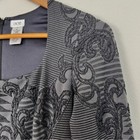 Vintage 90s Y2k Brocade Print Stretchy Knit Bodycon Mini Dress Gray Size Small