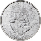 Aztec God Of Death   Mictlantecuhtli - 1 Oz  999 Fine Silver Round