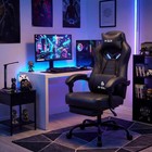 Big And Tall Gaming Chair Heavy Duty Office Desk Recliner Footrest Black
