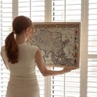 Vintage Map Of Asia Wall Art Decor In Antique Style