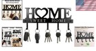 Metal Key Rack Organizer 5 Hooks  Stylish Black Wall Mount Entryway Storage