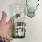 Vintage Coca Cola Coke Green Glass 16 Oz  Glasses Lot  2    6  High - Nice