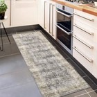 Runner Rug 2x6 Vintage Machine Washable Area Rug Floral Print Carpet 2 x6  Grey
