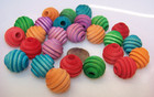 25 Bird Toy Parts 5 8  Colored Wood Beehive Beads  Wooden Craft Parts W  Hole 