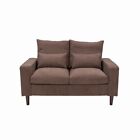 2 Seater Upholstered Loveseat Sofa Couch Linen Fabric Modern Living Room Sofa