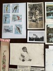 Lot Of Vintage Collector Cards  Photos  Stamps   Other Ephemera Scrapbook Items