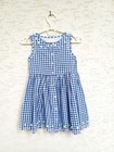 5-6 Yrs Girls Blue Gingham Dirndl Dress Kids Oktoberfest Bavarian Festival Folk