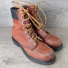 Vtg Red Wing 404 Boots Mens 6 5b Brown Leather Mock Toe Super Sole Work Boot Usa