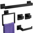 Bathroom Hardware Accessories Set  Bath Towel Bar Set  5-pieces Matte Black
