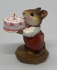 Wee Forest Folk Happy Birthday M-83 Mouse With Cake Figurine