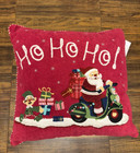 Id Home Fashions Decorative Pillow Christmas Embroidered Santa Elf Red 18  X 18 