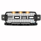 For Ford F150 Grill 2018 2019 2020 Raptor Style Front Grille W led Matte Black