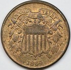 1864 2 Cent Piece Large Motto  With Uncirculated Details
