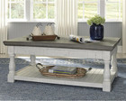 Havalance Farmhouse Lift Top Coffee Table With Fixed Shelf And 2 Hidden Storage