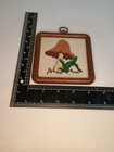 Vintage Punch Needle Mushroom Framed