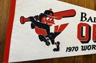 Vintage Original 1970 Baltimore Orioles World Champions Full Size Felt Pennant