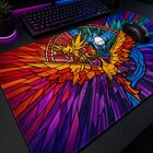 Zapdos Moltres Articuno Stained Glass Pokemon Playmat Tcg Card Game Mat 24x14 In