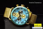 Invicta Men s Speedway 44mm Chronograph Light Blue Dial Gold Tone Ss Watch