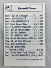 Nfl 1976 Roster Packet Pocket Football Schedule-detroit Lions